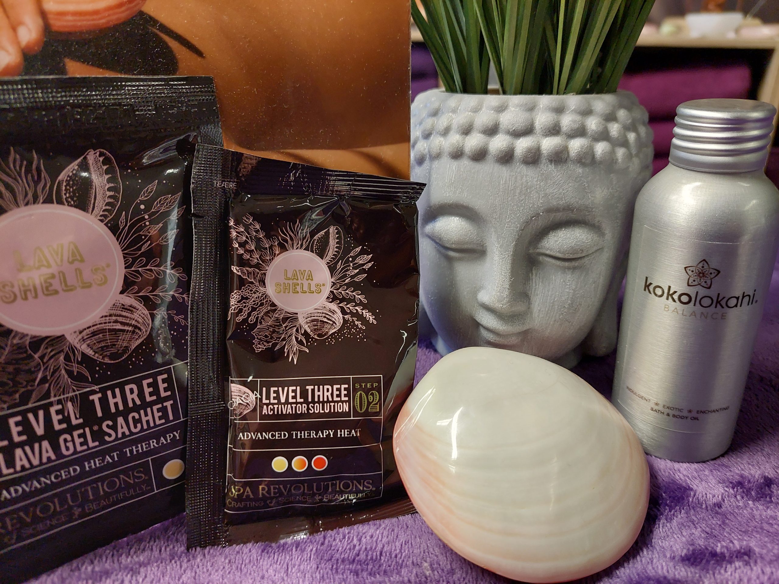 This is a picture of lava shells at Libra Light Holistic Therapies in Falkirk, the world's first all natural self heating massage tool