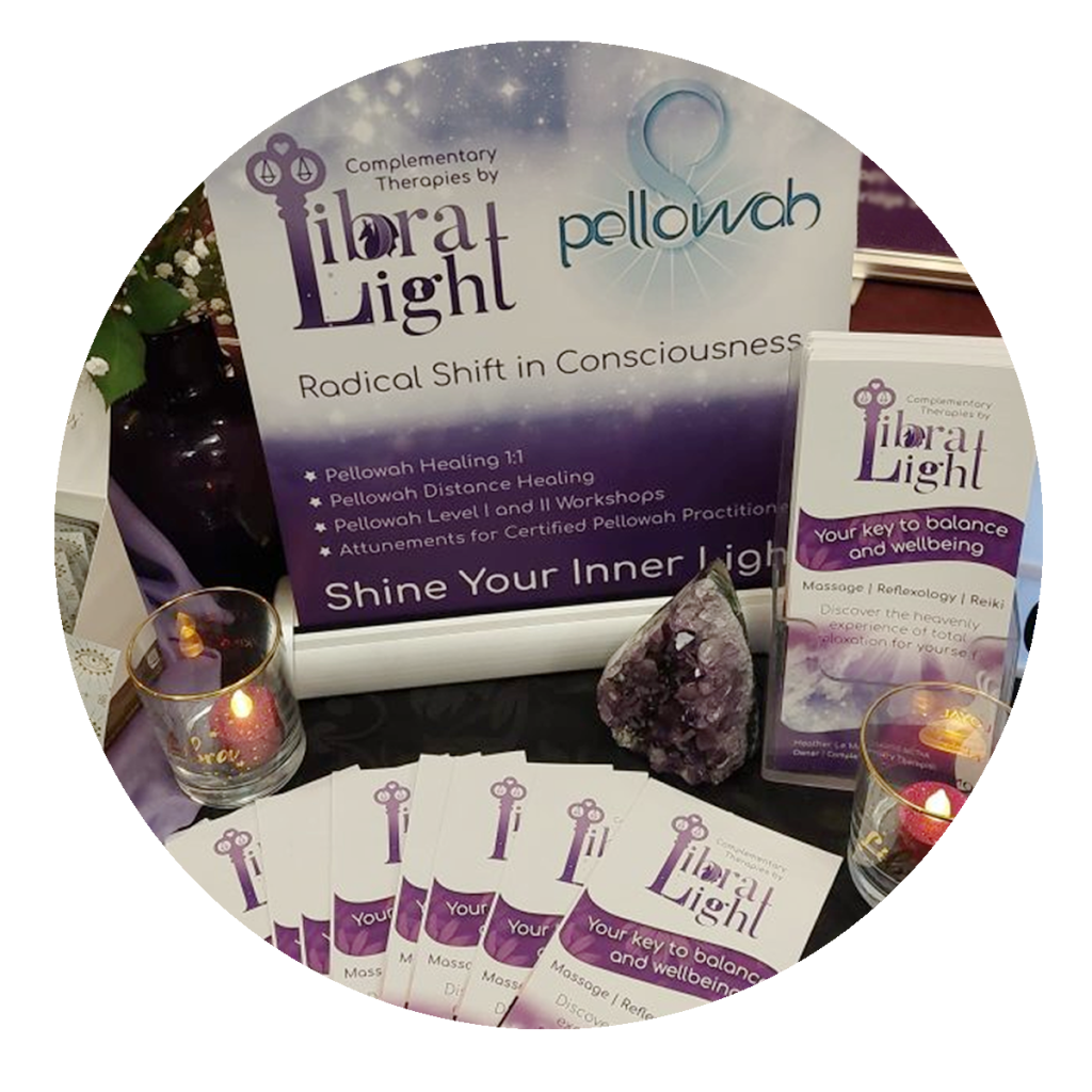 This is a picture of Libra Light's marketing material for her accreditation in Pellowah Healing and Complementary Therapies